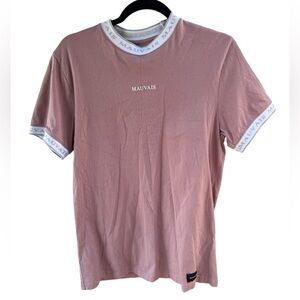 Mauvais Size Medium Pink Logo Ringer T-Shirt Streetwear